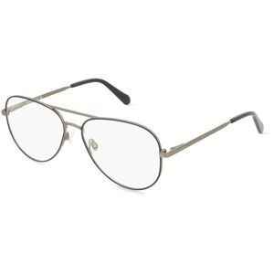Safilo GmbH Fossil 7206G Herren-Brille inkl. Gläser Vollrand Pilot Edelstahl-Gestell 56/15/145, Schwarz