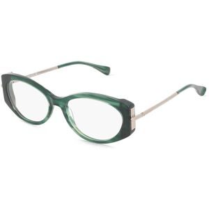 Marcolin Deutschland GmbH Max Mara MM5204 Damen-Brille inkl. Gläser Vollrand Oval Acetat-Gestell 52/16/140, Grün