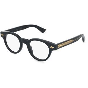 Kering Eyewear Spa Bottega Veneta BV1443O Unisex-Brille inkl. Gläser Vollrand Rund Acetat-Gestell 45/22/145, Schwarz