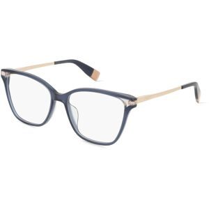 DE RIGO Vision D.A.CH. GmbH Furla FULVFU581 Unisex-Brille inkl. Gläser Vollrand Quadratisch Kunststoff-Gestell 54/16/135, Blau
