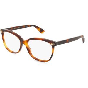 Kering Eyewear Spa Gucci GG1816O Damen-Brille inkl. Gläser Vollrand Eckig Acetat-Gestell 54/16/145, Havanna