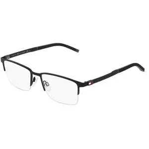 Safilo GmbH Tommy Hilfiger TH1917 Herren-Brille inkl. Gläser Halbrand Quadratisch Metall-Gestell 54/18/145, Schwarz