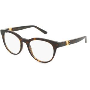 Luxottica Fashion Brillen Vertriebs GmbH Dolce&Gabbana DG3399 Damen-Brille inkl. Gläser Vollrand Panto Acetat-Gestell 52/20/145, Havanna