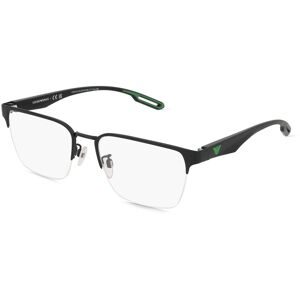 Luxottica Fashion Brillen Vertriebs GmbH Emporio Armani EA1137 Herren-Brille inkl. Gläser Halbrand Quadratisch Metall-Gestell 54/18/145, Schwarz
