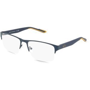 Luxottica Fashion Brillen Vertriebs GmbH Armani Exchange AX1068 Herren-Brille inkl. Gläser Halbrand Halb Metall-Gestell 56/18/145, Blau