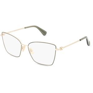 Marcolin Deutschland GmbH Max Mara MM5048 Unisex-Brille inkl. Gläser Vollrand Butterfly Metall-Gestell 55/16/140, Grün
