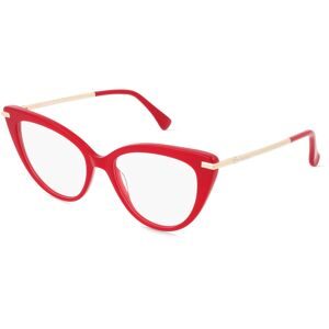 Marcolin Deutschland GmbH Max Mara MM5145 Unisex-Brille inkl. Gläser Vollrand Cat Eye Acetat-Gestell 52/17/135, Rot