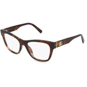 Luxottica Fashion Brillen Vertriebs GmbH Dolce&Gabbana 0DG3430 Damen-Brille inkl. Gläser Vollrand Quadratisch Acetat-Gestell 53/18/145, Havanna