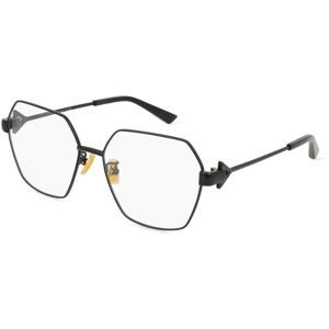 Kering Eyewear Spa Bottega Veneta BV1224O Unisex-Brille inkl. Gläser Vollrand Quadratisch Metall-Gestell 57/16/145, Schwarz