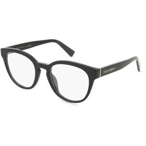 Luxottica Fashion Brillen Vertriebs GmbH Dolce&Gabbana DG3421 Herren-Brille inkl. Gläser Vollrand Panto Acetat-Gestell 52/21/145, Schwarz