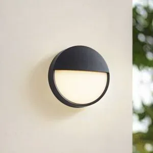 LED Aussenwandleuchte Gravo Arcchio, schwarz, Aluminium, Modern, LED Wandleuchte außen