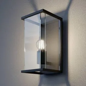 Aussenwandleuchte Annalea Lucande, dimmbar, schwarz, Aluminium, Modern, Wandleuchte außen