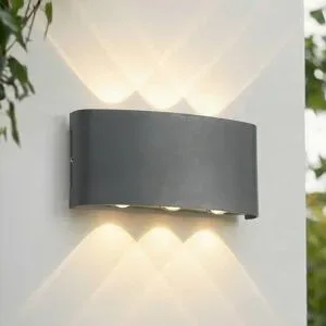 LED Aussenwandleuchte Ithan Lindby, schwarz, Aluminium, Modern, LED Wandleuchte außen