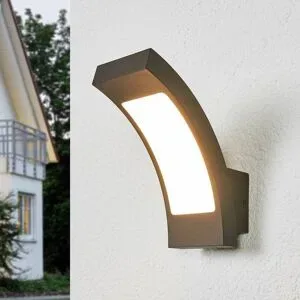 LED Aussenwandleuchte Juvia Lucande, schwarz, Aluminium, Modern, LED Wandleuchte außen