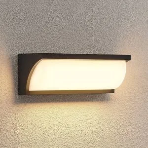 LED Aussenwandleuchte Aune Lucande, schwarz, Aluminium, Modern, LED Wandleuchte außen