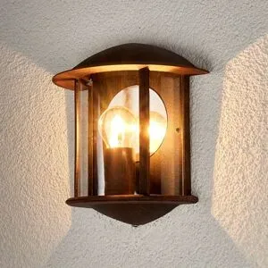 Aussenwandleuchte Maelis Lindby, dimmbar, braun / rost, Aluminium, Modern, Wandleuchte außen