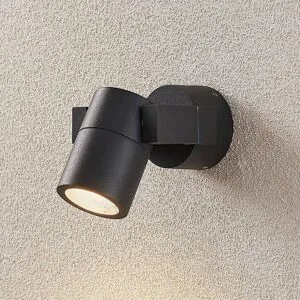 Lucande Außenwandstrahler Kavuna, rund, anthrazit, IP54 Kavuna Lucande, dimmbar, schwarz, Aluminium, Modern, Außenleuchte