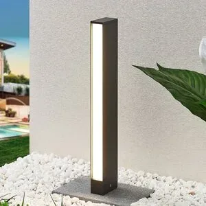 LED Wegeleuchte Lirka Lucande, alu / grau / zink, Aluminium, Modern, LED Außenleuchte