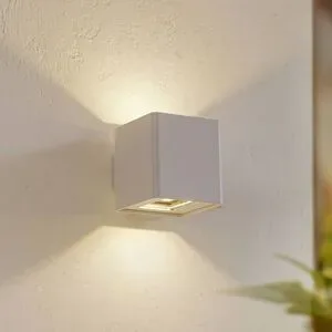 LED Aussenwandleuchte Aaron Lucande, weiß / opal, Aluminium, Modern, LED Wandleuchte außen