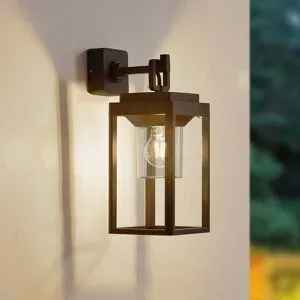Aussenwandleuchte Milanka Lucande, dimmbar, schwarz, Aluminium, Modern, Wandleuchte außen
