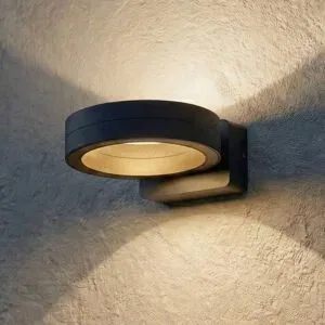 LED Aussenwandleuchte Selviro Lindby, schwarz, Aluminium, Modern, LED Wandleuchte außen