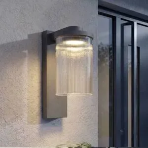 LED Aussenwandleuchte Beelia Lucande, schwarz, Aluminium, Modern, LED Wandleuchte außen