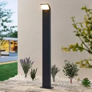 LED Wegeleuchte Tinna Lucande, schwarz, Aluminium, Modern, LED Außenleuchte