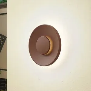LED Aussenwandleuchte Kayana Lucande, braun / rost, Aluminium, Modern, LED Wandleuchte außen