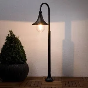 Wegeleuchte Daphne Lindby, dimmbar, schwarz, Aluminium, Modern, Außenleuchte