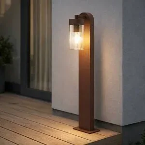 Wegeleuchte Kaliro Lindby, braun / rost, Aluminium, Modern, Außenleuchte
