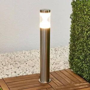 Lindby LED-Wegeleuchte Fabrizio, Höhe 56 cm, Edelstahl Fabrizio, alu / grau / zink, Edelstahl, Modern