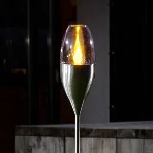Lindby LED-Solarleuchte Jari, Höhe 122 cm, Edelstahl, klar JARI, alu / grau / zink, Edelstahl, Modern, Solarleuchten