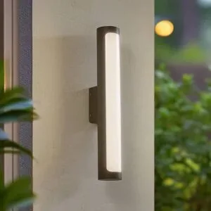 LED Aussenwandleuchte Tuberia Lucande, schwarz, Aluminium, Modern, LED Wandleuchte außen