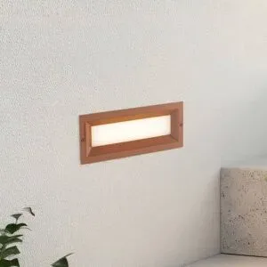 Lucande LED-Wandeinbauleuchte Lachlain, rost, 25 cm, IP65 Lachlain, braun / rost, Aluminium, Modern, Wandleuchte außen