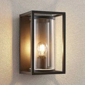 Aussenwandleuchte Brienne Lucande, dimmbar, alu / grau / zink, Aluminium, Modern, Wandleuchte außen