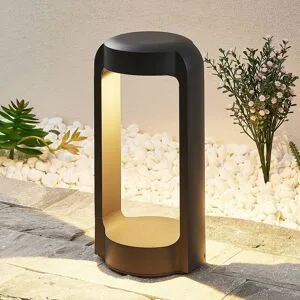 LED Sockelleuchte Habsa Lucande, schwarz, Aluminium, Modern, LED Außenleuchte