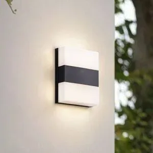 LED Aussenwandleuchte Teekon PRIOS, schwarz, Edelstahl, Modern, LED Wandleuchte außen