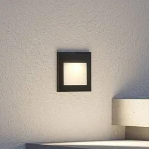 Arcchio LED-Wandeinbaulampe Zamo, schwarz, 11 cm, IP65 Zamo Arcchio, dimmbar, schwarz, für Flurbereich, Aluminium, Modern, Wandleuchte außen