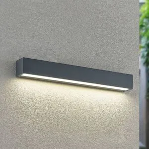 LED Aussenwandleuchte Lengo Arcchio, schwarz, Aluminium, Modern, LED Wandleuchte außen