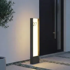 LED Wegeleuchte Selqa Lindby, schwarz, Metall, Modern, LED Außenleuchte