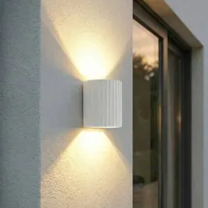 LED Aussenwandleuchte Ralino Lindby, weiß / opal, Aluminium, Modern, LED Wandleuchte außen