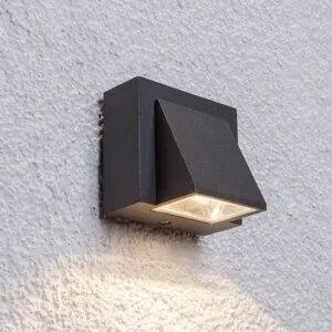 LED Aussenwandleuchte MARIK Lucande, schwarz, Aluminium, Modern, LED Wandleuchte außen