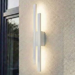 LED Aussenwandleuchte Sakari Lindby, weiß / opal, Aluminium, Modern, LED Wandleuchte außen