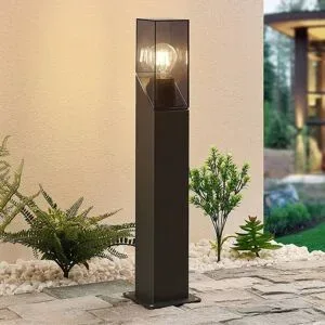 Sockelleuchte aussen Fiola Lucande, dimmbar, schwarz, Aluminium, Modern, Außenleuchte
