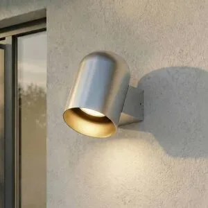 Aussenwandleuchte Lupil Lindby, dimmbar, alu / grau / zink, Aluminium, Modern, Wandleuchte außen