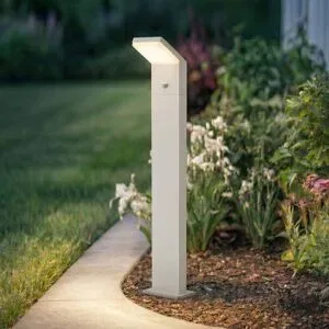 Arcchio LED-Wegeleuchte Yolena, Sensor, 100 cm, weiß, IP54 Yolena, weiß / opal, Aluminium, Modern