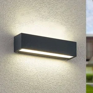 LED Aussenwandleuchte Lengo Arcchio, schwarz, Aluminium, Modern, LED Wandleuchte außen