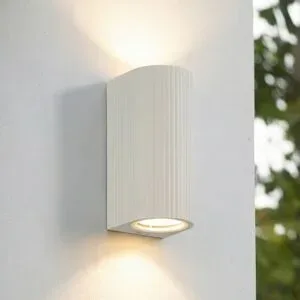 Aussenwandleuchte Aluvo Lindby, dimmbar, weiß / opal, Aluminium, Modern, Wandleuchte außen