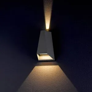 LED Aussenwandleuchte JENDRIK Lucande, schwarz, Aluminium, Modern, LED Wandleuchte außen