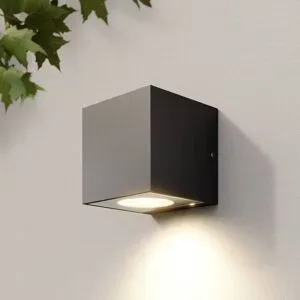 LED Aussenwandleuchte Tassnim Arcchio, dimmbar, schwarz, Aluminium, Modern, LED Wandleuchte außen